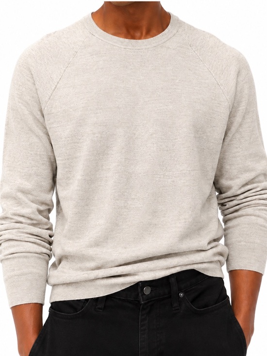 J. Crew Other - J. Crew Men’s Raglan Budded Crewneck Sweater Size Large in Cream Indie Fisherman